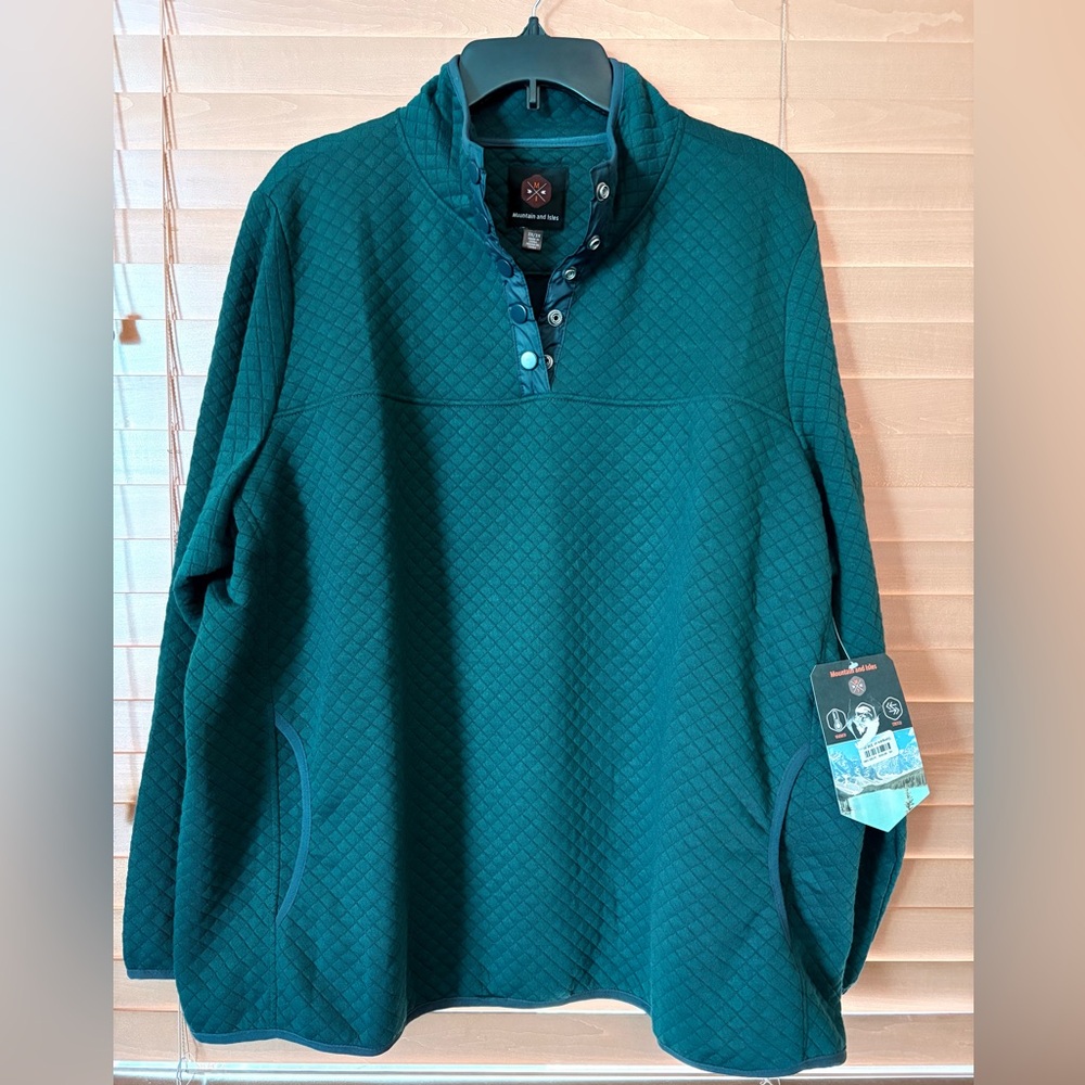 Mountain and Isles NWT Forest Green Quilted Pullover / 2 front pockets. Size 3X - Picture 7 of 7